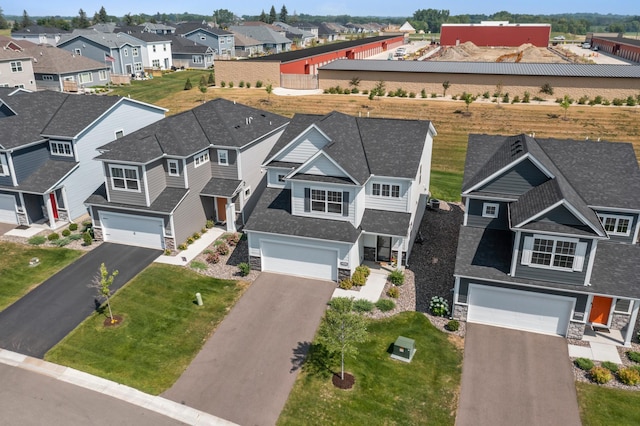 drone / aerial view with a residential view