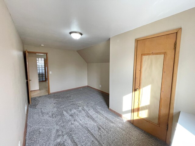 421 Van Dusen St, Springfield, MN 56087 - bonus room featuring carpet, lofted ceiling, and baseboards