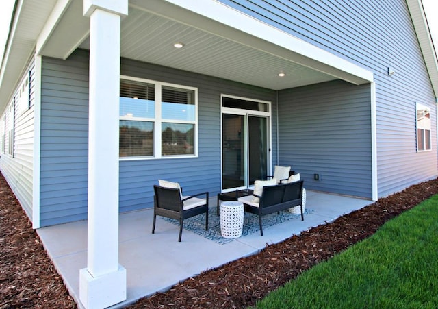 view of patio with outdoor lounge area