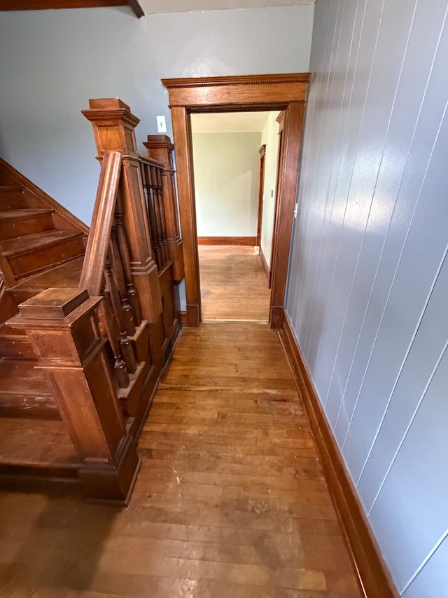 902 Pacific Ave, Kerkhoven, MN 56252 - hall featuring hardwood / wood-style floors and stairs