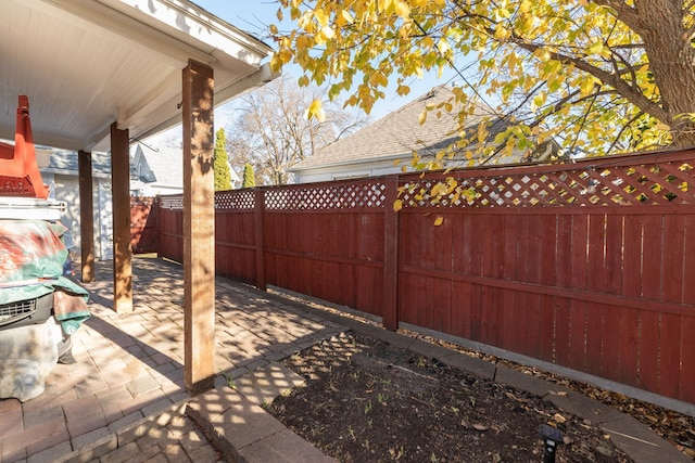 view of patio with a fenced backyard