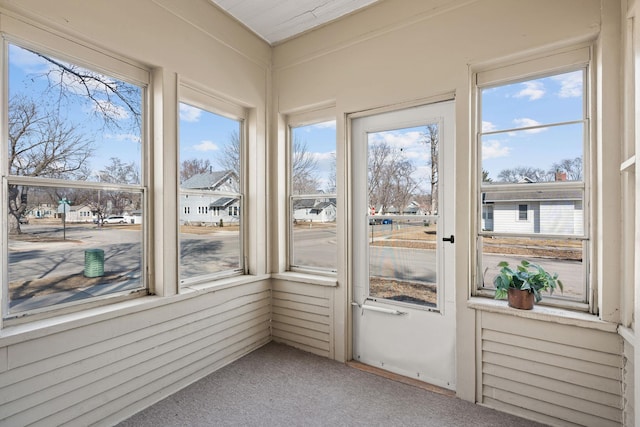 view of unfurnished sunroom