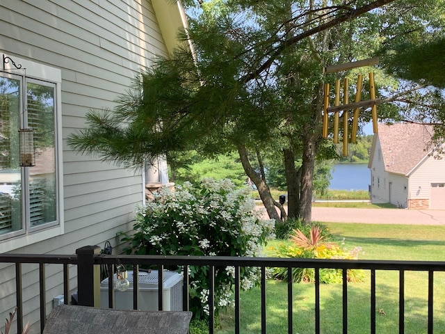 balcony featuring central AC