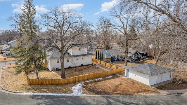 aerial view with a residential view