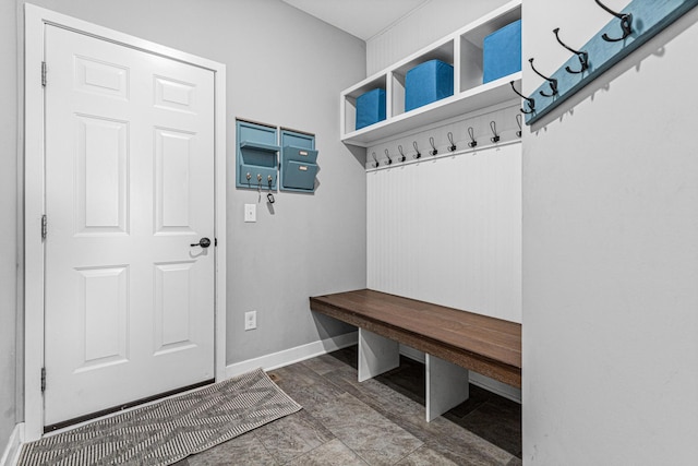 mudroom with baseboards