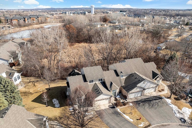 bird's eye view with a residential view