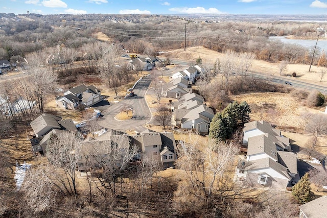 aerial view with a residential view