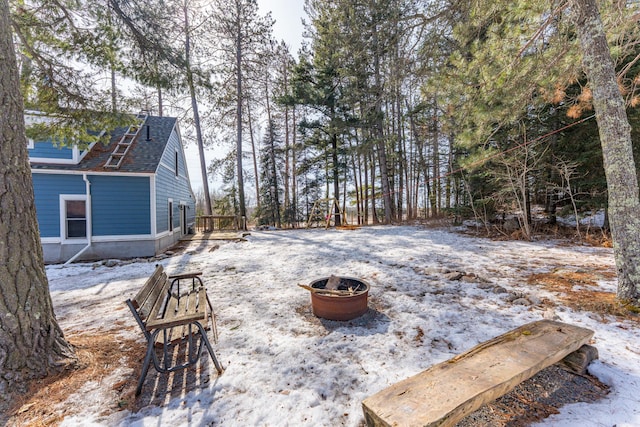 view of snowy yard