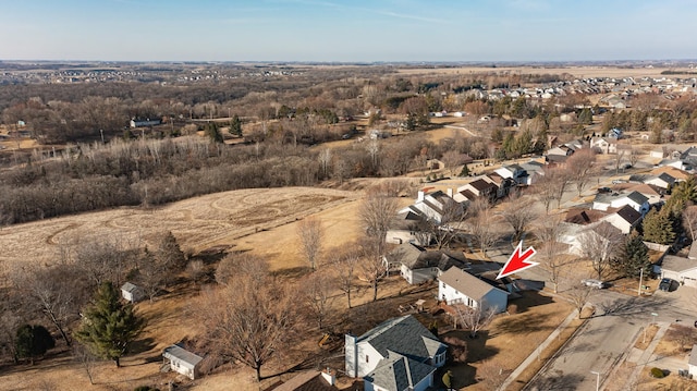 drone / aerial view with a residential view