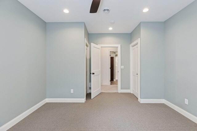 38 Mississippi River Blvd N, Saint Paul, MN 55104 - unfurnished bedroom featuring carpet, recessed lighting, baseboards, and a ceiling fan