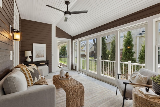 38 Mississippi River Blvd N, Saint Paul, MN 55104 - sunroom featuring vaulted ceiling and wooden walls