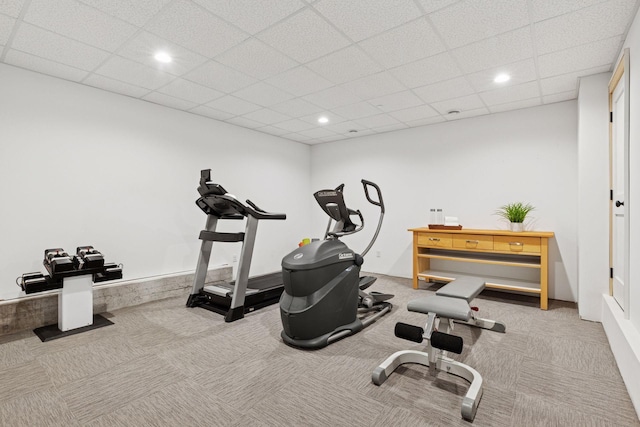 38 Mississippi River Blvd N, Saint Paul, MN 55104 - workout room with carpet, recessed lighting, and a drop ceiling
