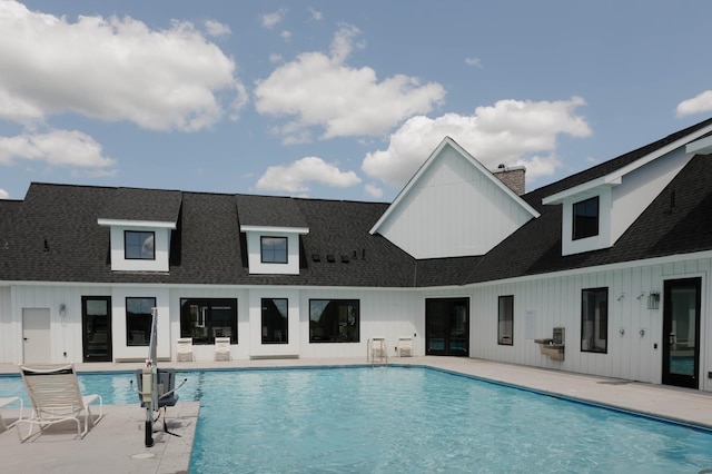 community pool with a patio