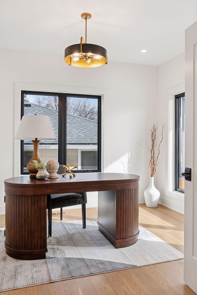 6008 Oaklawn Ave, Edina, MN 55424 - home office with plenty of natural light, wood finished floors, and recessed lighting