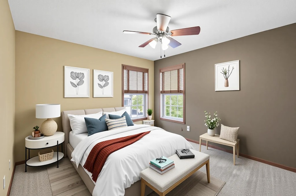 5200 Scott Ct, Robbinsdale, MN 55422 - bedroom featuring baseboards and ceiling fan