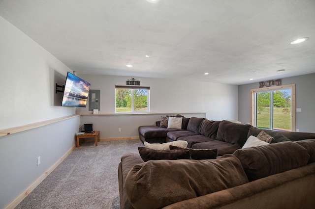 18492 120th St SE, Big Lake, MN 55309 - carpeted living area featuring recessed lighting and baseboards