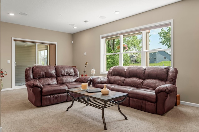 6627 133rd St, Savage, MN 55378 - living area with carpet floors, healthy amount of natural light, baseboards, and recessed lighting