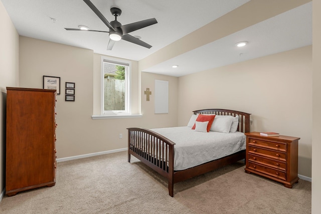 6627 133rd St, Savage, MN 55378 - bedroom featuring carpet, baseboards, ceiling fan, and recessed lighting