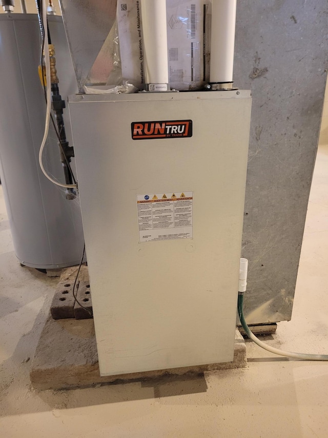 utilities with heating unit and water heater