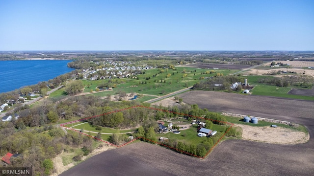 5664 County Road 7 SW, Howard Lake, MN 55349 - birds eye view of property with a water view and a rural view