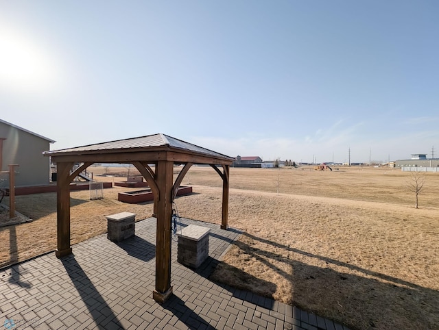 view of patio / terrace featuring a gazebo