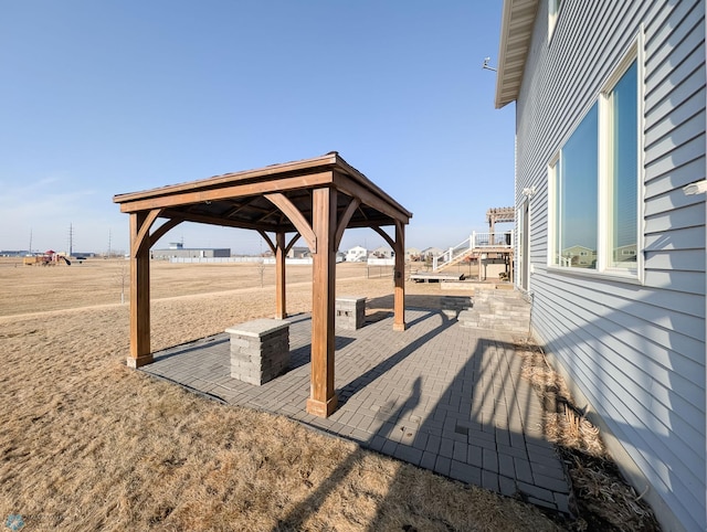 view of patio / terrace featuring a gazebo