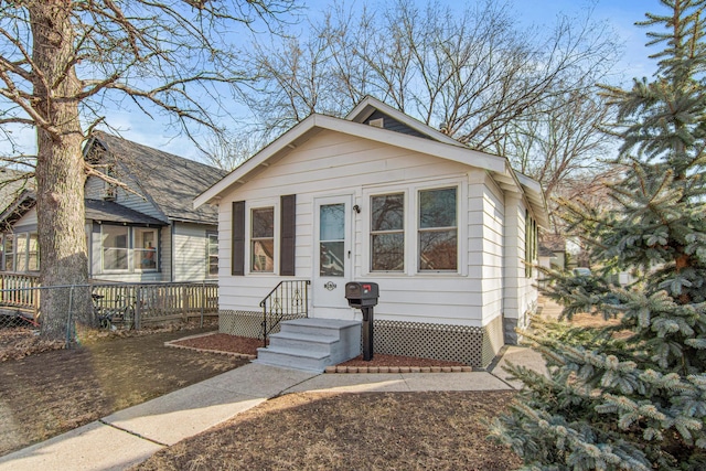 view of bungalow