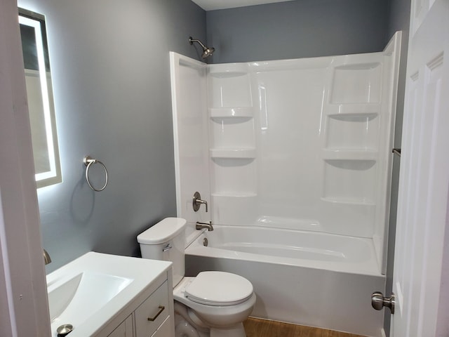 full bathroom with vanity, toilet, and shower / bath combination