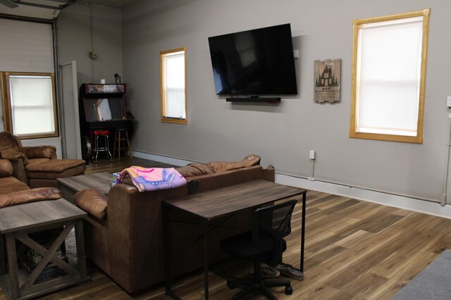 30349 Johnson Creek Trl, Webb Lake, WI 54830 - living room featuring wood finished floors