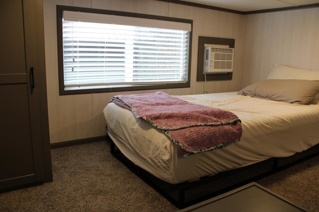 30349 Johnson Creek Trl, Webb Lake, WI 54830 - carpeted bedroom with a wall mounted air conditioner and baseboards