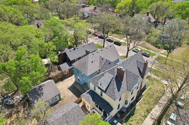 aerial view of residential area