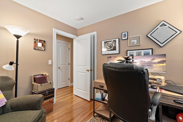 office featuring light wood-style flooring