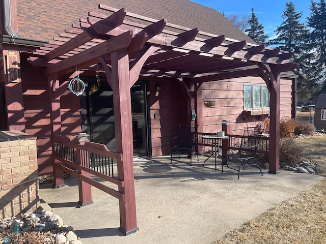 view of patio with a pergola