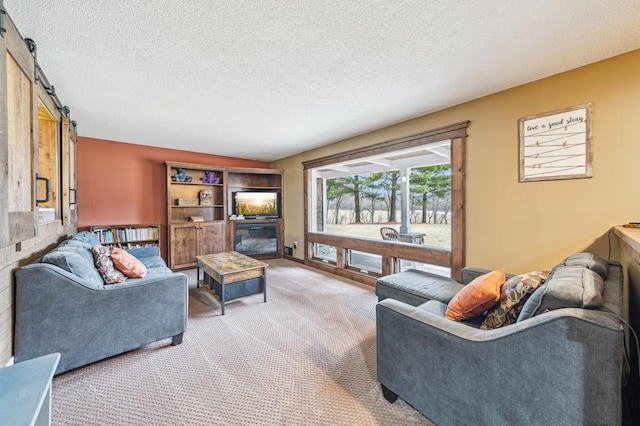 N2699 County Road A, Salem Twp, WI 54750 - living area with light carpet and a textured ceiling