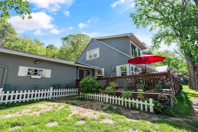 W3527 2nd St, Maiden Rock, WI 54750 - back of house with a deck