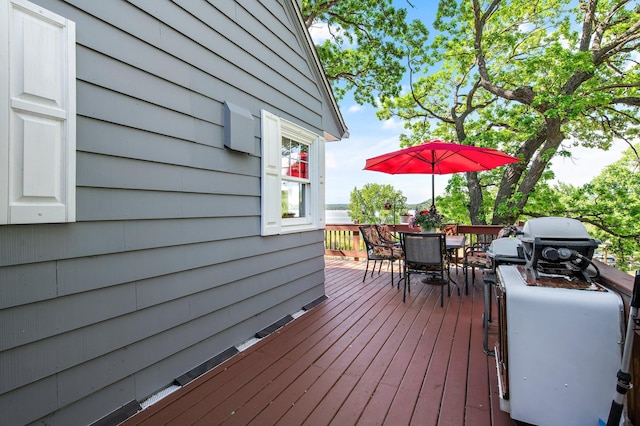 W3527 2nd St, Maiden Rock, WI 54750 - deck featuring outdoor dining space and grilling area