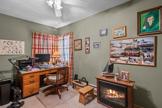 W3527 2nd St, Maiden Rock, WI 54750 - office area with carpet flooring and a ceiling fan