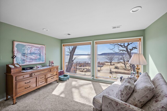 W3527 2nd St, Maiden Rock, WI 54750 - living room with light colored carpet and recessed lighting