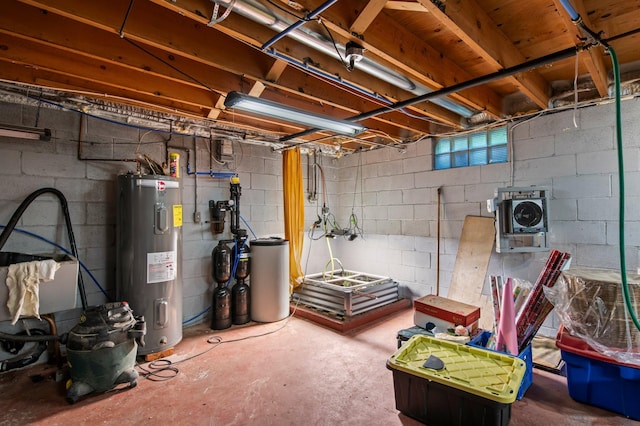 W3527 2nd St, Maiden Rock, WI 54750 - unfinished basement featuring electric water heater and a water softener