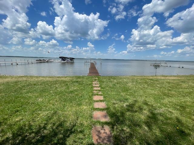 18063 Bernard Trl, Brainerd, MN 56401 - dock with a water view and a yard