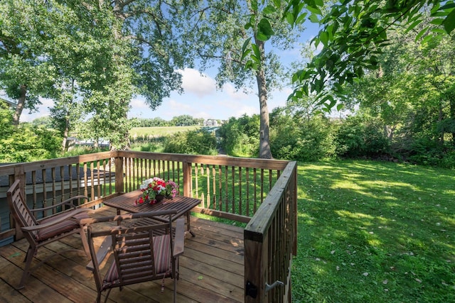 5446 Bartlett Blvd, Mound, MN 55364 - wooden deck with a yard