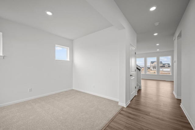 1520 Philipp Way, Shakopee, MN 55379 - empty room with healthy amount of natural light, baseboards, recessed lighting, wood finished floors, and a smoke detector