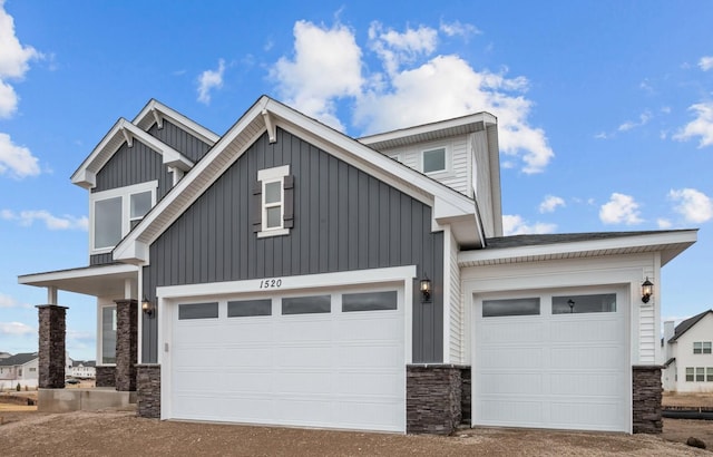 1520 Philipp Way, Shakopee, MN 55379 - modern farmhouse featuring stone siding, board and batten siding, and dirt driveway