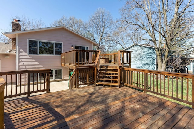 wooden deck with stairs
