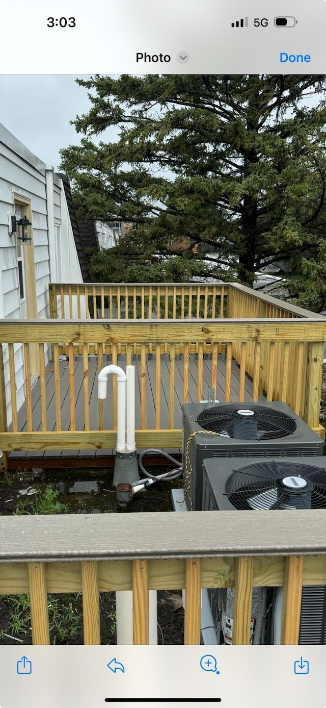 412 Holly Ln, Mankato, MN 56001 - wooden deck featuring cooling unit
