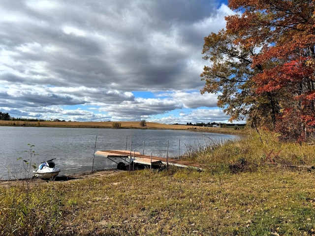 N2641 Cipra Rd, Sarona, WI 54870 - dock area featuring a water view
