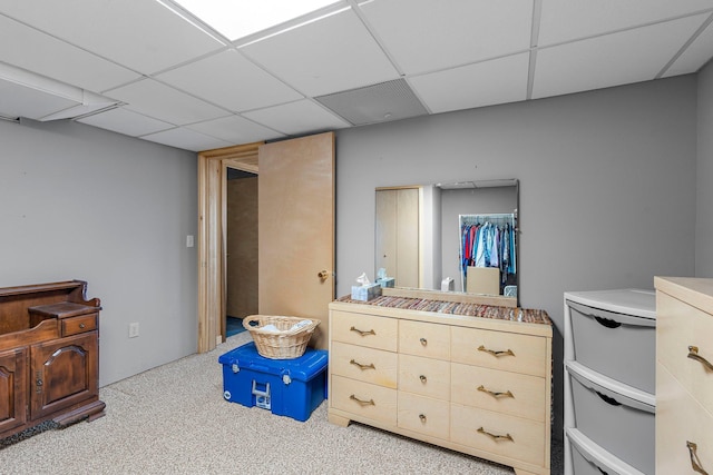 N2641 Cipra Rd, Sarona, WI 54870 - carpeted bedroom featuring a drop ceiling