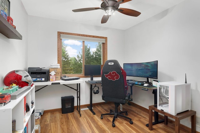 2222 Crosstown Blvd NE, Ham Lake, MN 55304 - office space featuring wood finished floors, a ceiling fan, and baseboards