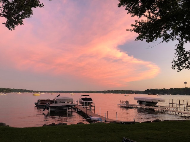 5459 Bartlett Blvd, Mound, MN 55364 - dock with a water view and boat lift