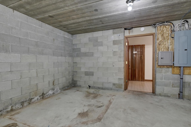 5470 Saint Mary Dr NW, Rochester, MN 55901 - basement with electric panel and concrete block wall